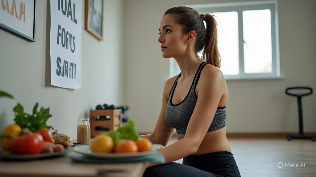 Mulher comendo frutas saudáveis representando hábito saudável diário.