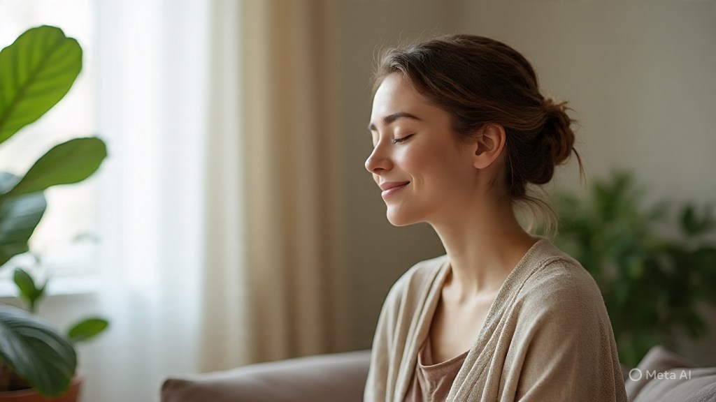 mulher relaxando após uma longa caminhada, repre4sentando hábitos saudáveis.